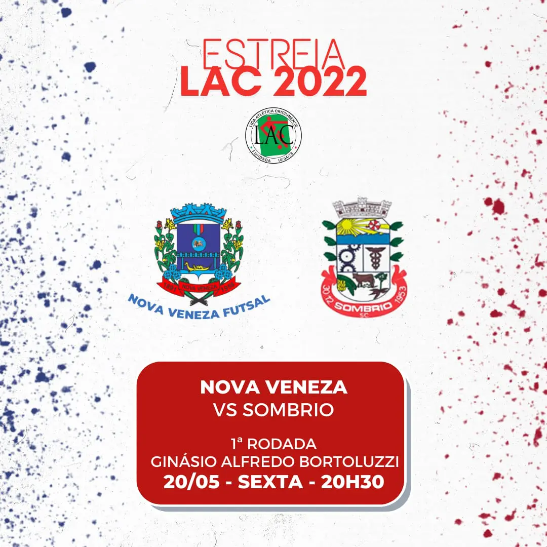 Nova Veneza Futsal estreia na LAC nesta sexta-feira em casa
