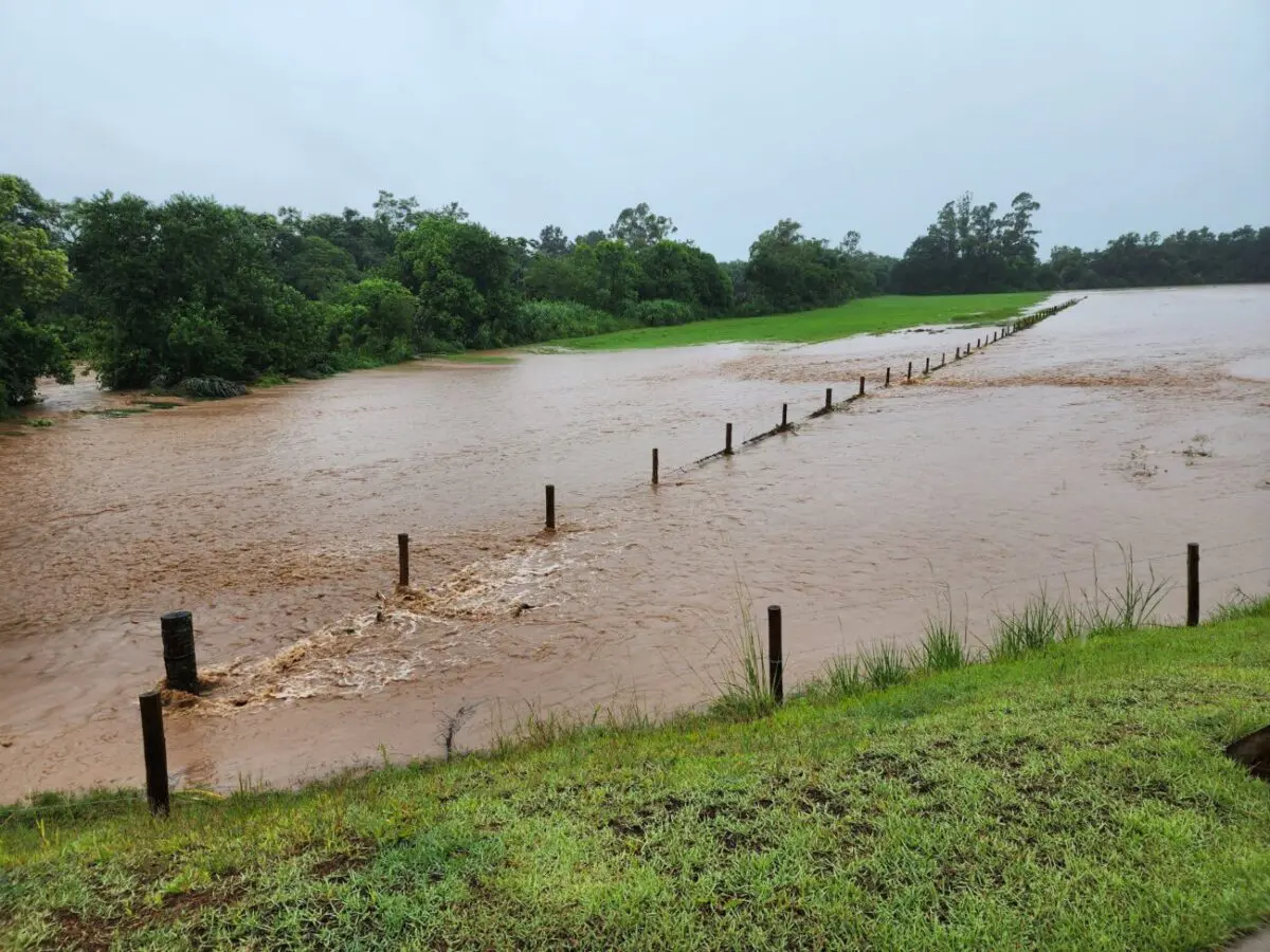 Ciclone provoca chuva intensa e alagamentos em Nova Veneza