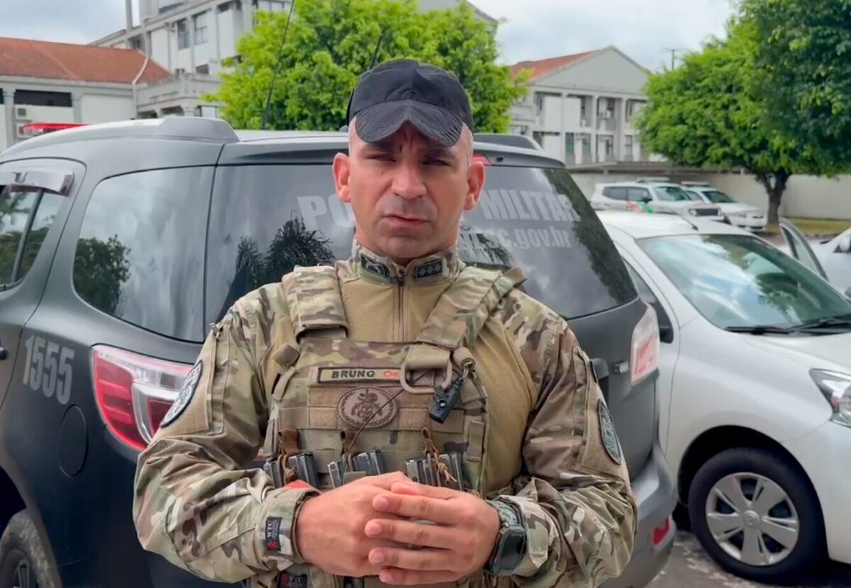 Polícia Militar alerta moradores sobre simulado de assalto a banco em Nova Veneza 1 Polícia Militar alerta moradores sobre simulado de assalto a banco em Nova Veneza