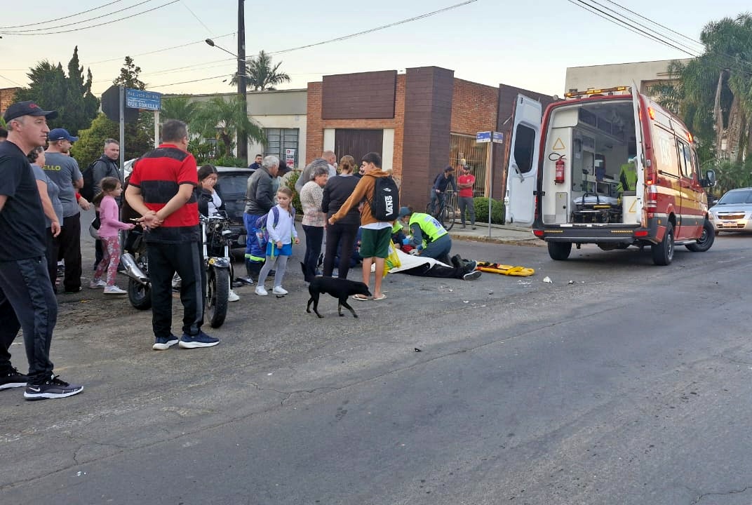 Motociclista fica ferido em acidente de trânsito no Caravaggio 1 Motociclista fica ferido em acidente de trânsito no Caravaggio