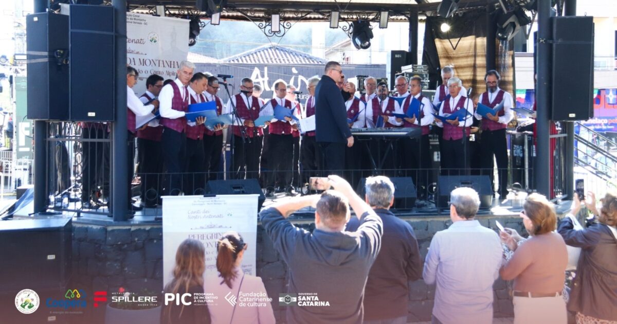 Coral Peregrinos da Montanha abre o sábado de festa em Nova Veneza com canto alpino 1 Coral Peregrinos da Montanha abre o sábado de festa em Nova Veneza com canto alpino