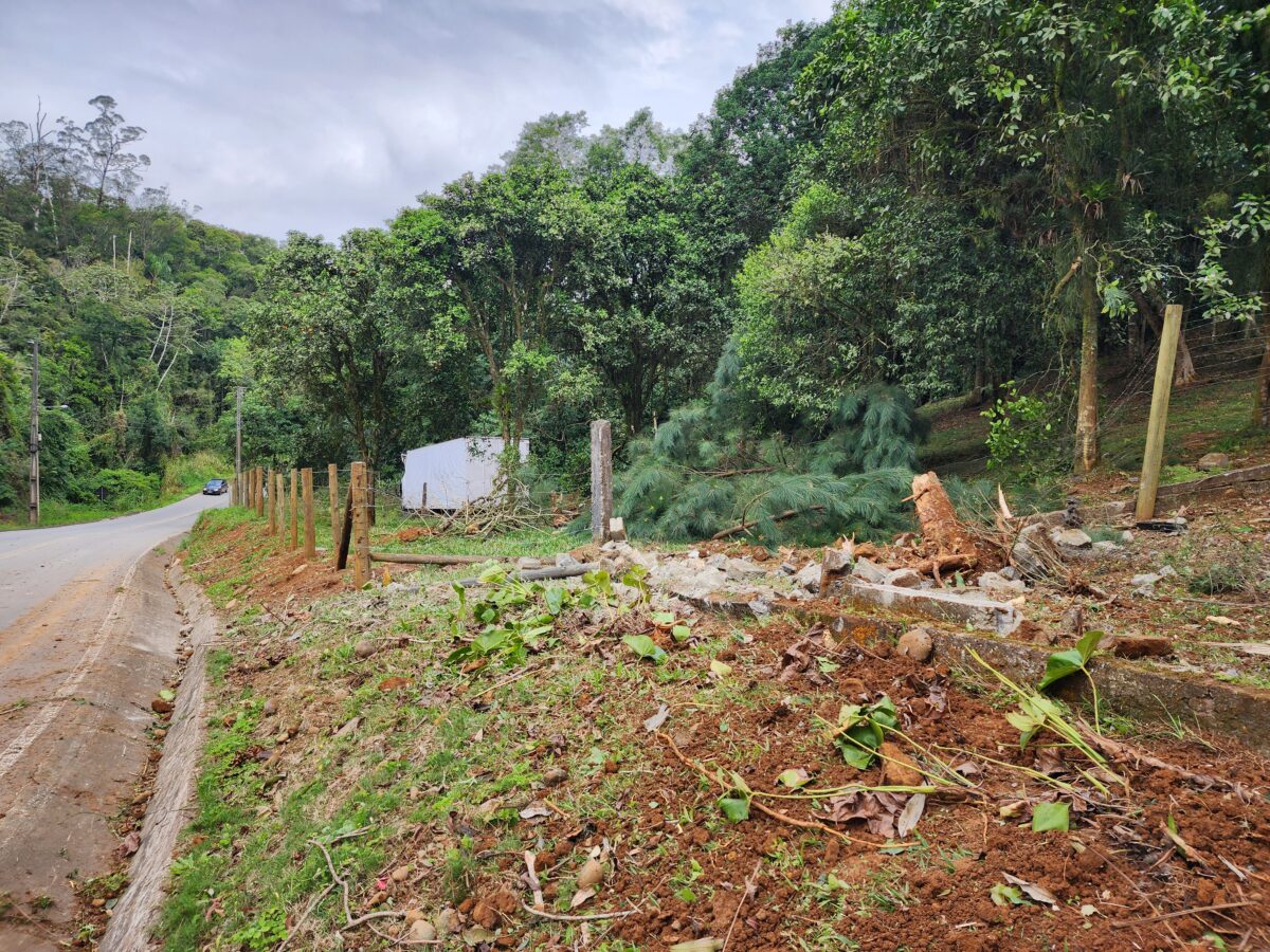 Caminhão sai da pista após ficar sem freios na rodovia Ângelo Moro 3 Caminhão sai da pista após ficar sem freios na rodovia Ângelo Moro