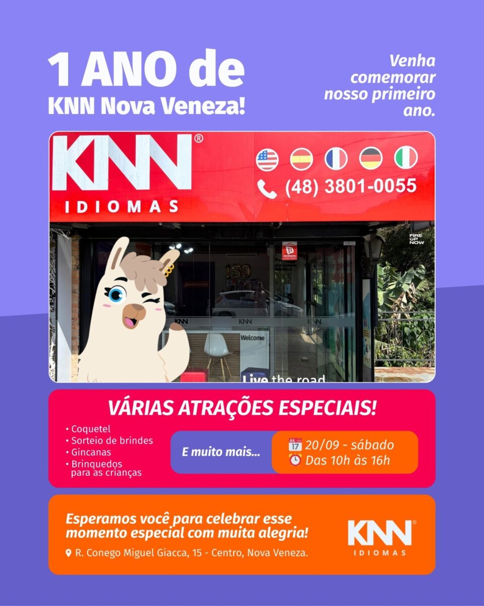 KNN Idiomas Nova Veneza celebra 1 ano com mais de 170 alunos e consolida sucesso na região