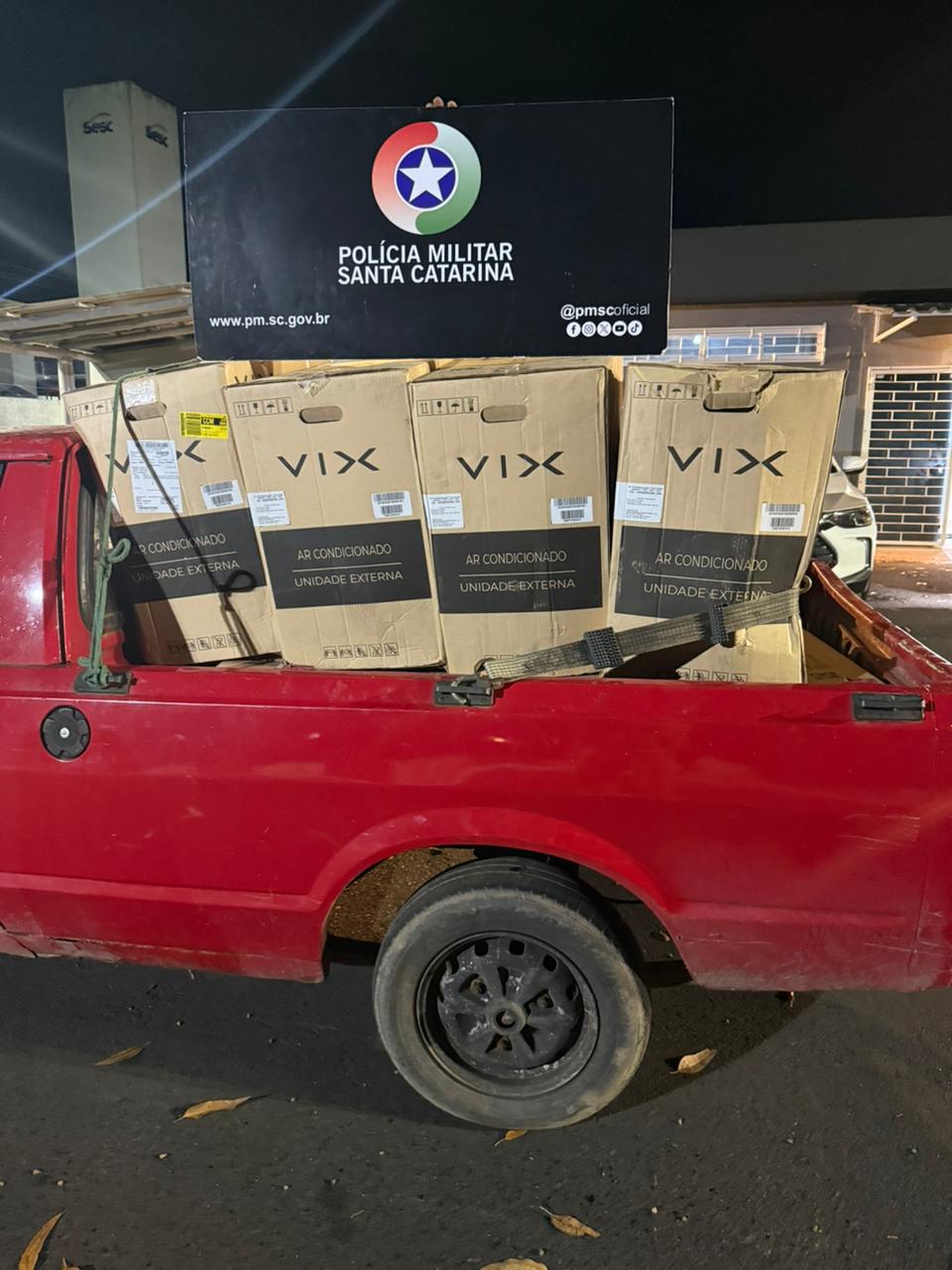 Polícia Militar prende em flagrante dois homens furtando ares-condicionados em Nova Veneza