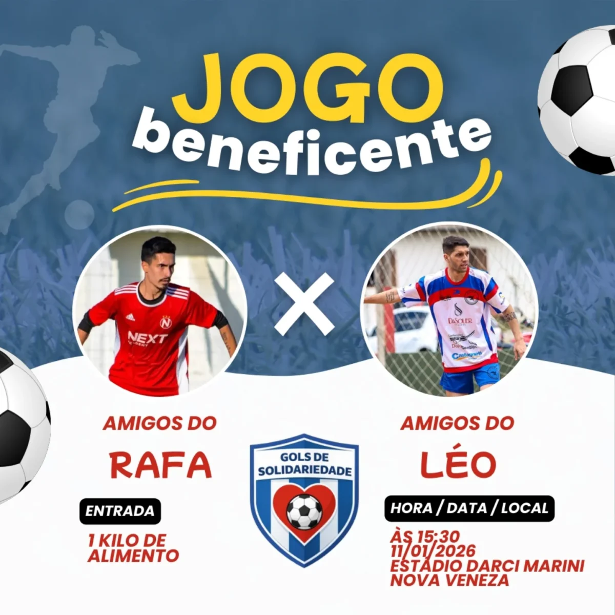 Gols de Solidariedade une futebol e amor ao próximo em Nova Veneza