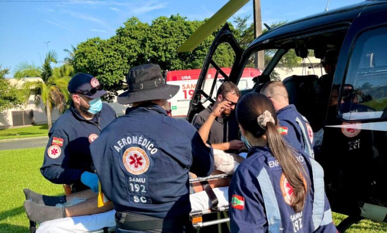 Dois acidentes com motociclistas mobilizam equipes de resgate em Nova Veneza 1 Dois acidentes com motociclistas mobilizam equipes de resgate em Nova Veneza