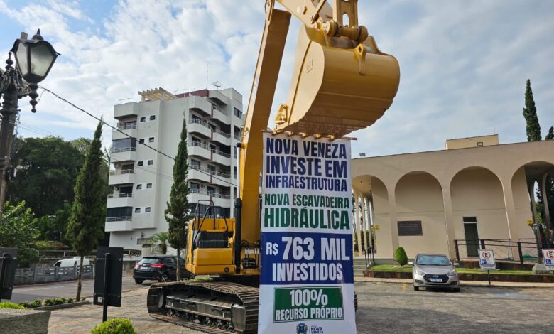 Nova Veneza investe em infraestrutura e adquire escavadeira hidráulica 1 Nova Veneza investe em infraestrutura e adquire escavadeira hidráulica