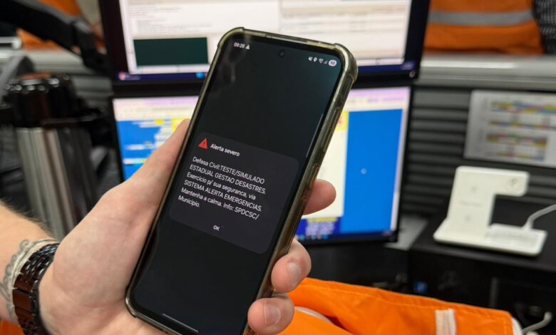 Santa Catarina inicia o maior simulado de desastres do Brasil com disparo de alerta pelo Cell Broadcast 10 Santa Catarina inicia o maior simulado de desastres do Brasil com disparo de alerta pelo Cell Broadcast