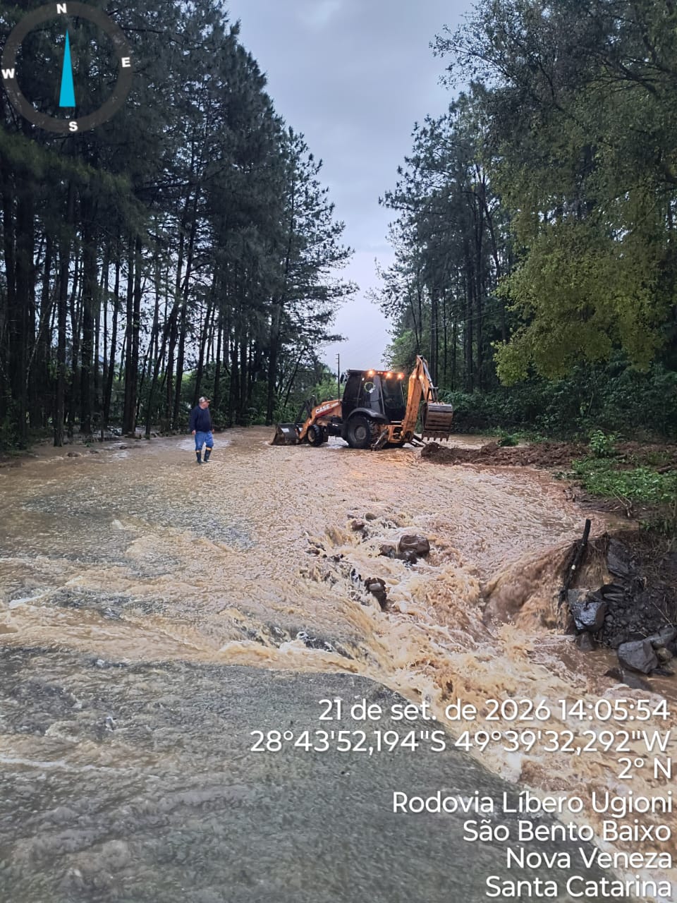 Chuva danifica sete pontes e causa alagamentos em Nova Veneza 3 Chuva danifica sete pontes e causa alagamentos em Nova Veneza