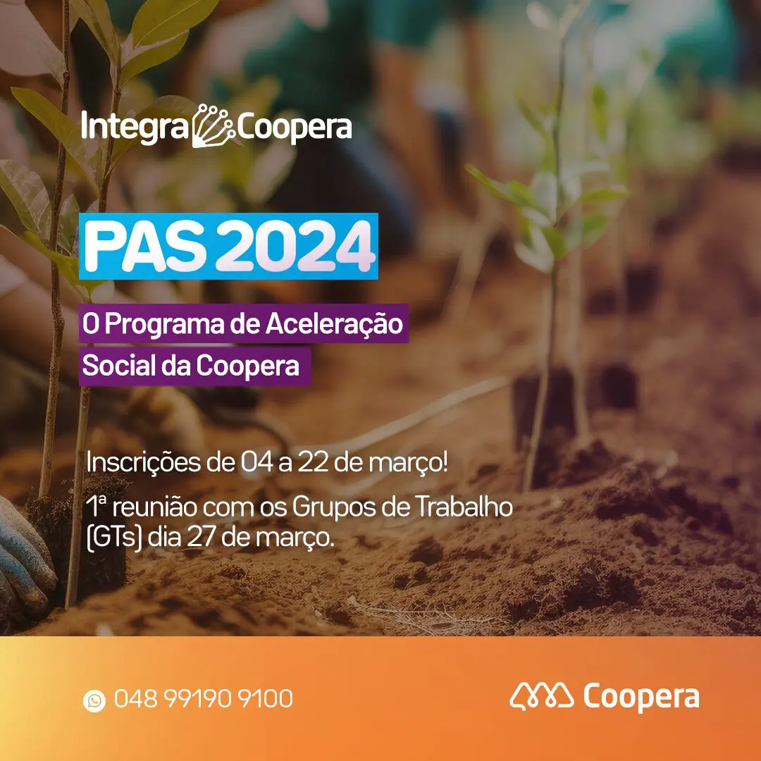 Coopera lança Programa de Aceleração Social - PAS