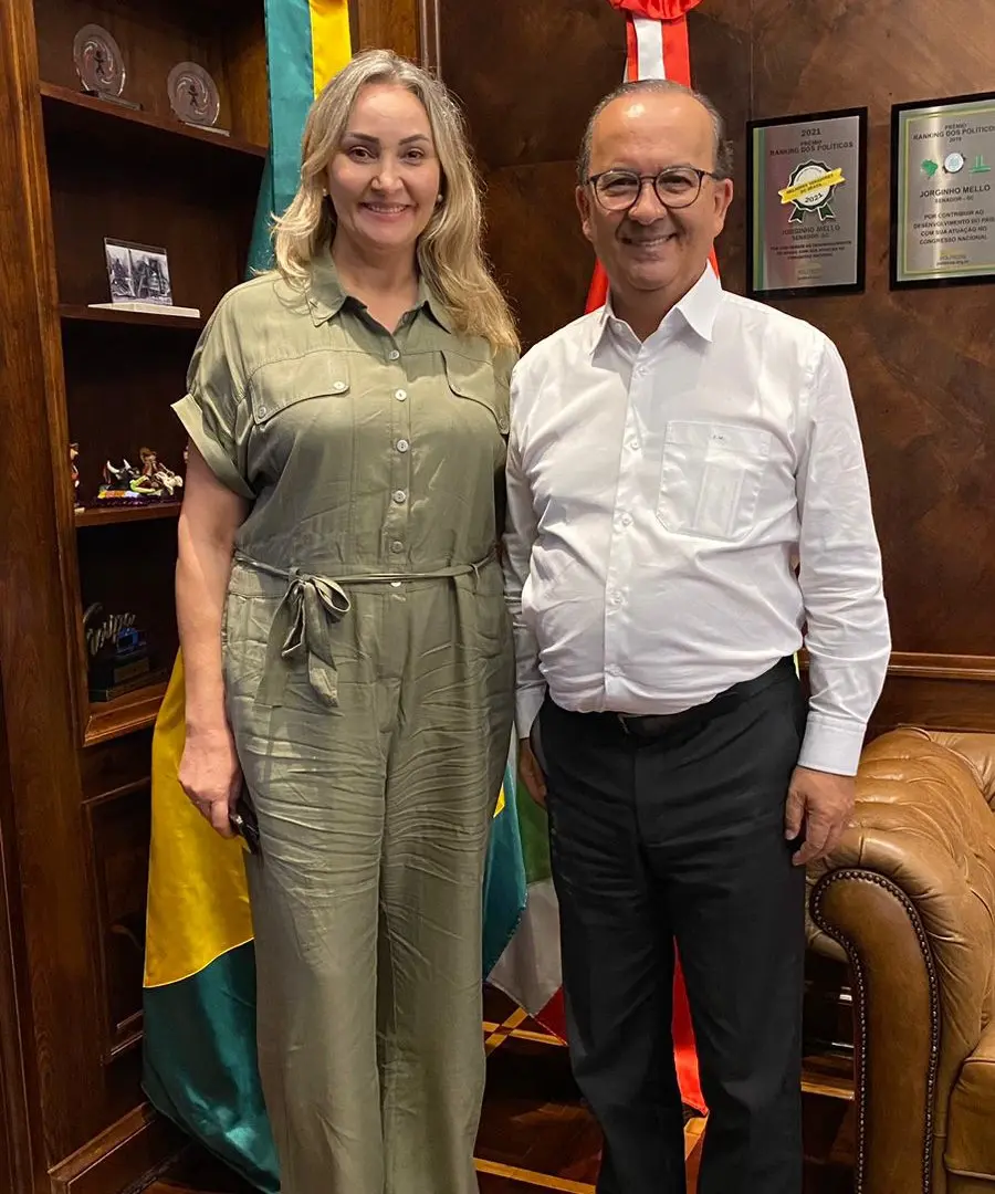 Daniela Reinehr e o governador Jorginho Mello