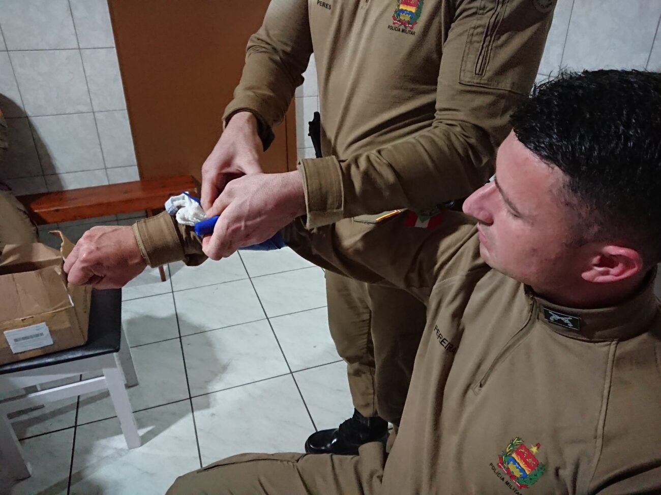 Policiais Militares de Nova Veneza realizam treinamento com o SAER Sul 35 Policiais Militares de Nova Veneza realizam treinamento com o SAER Sul