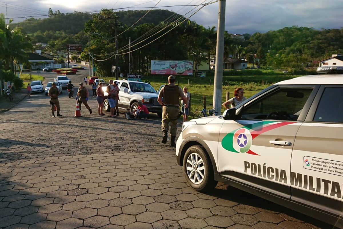 Acidente deixa ciclista ferido em Nova Veneza 1 Acidente deixa ciclista ferido em Nova Veneza