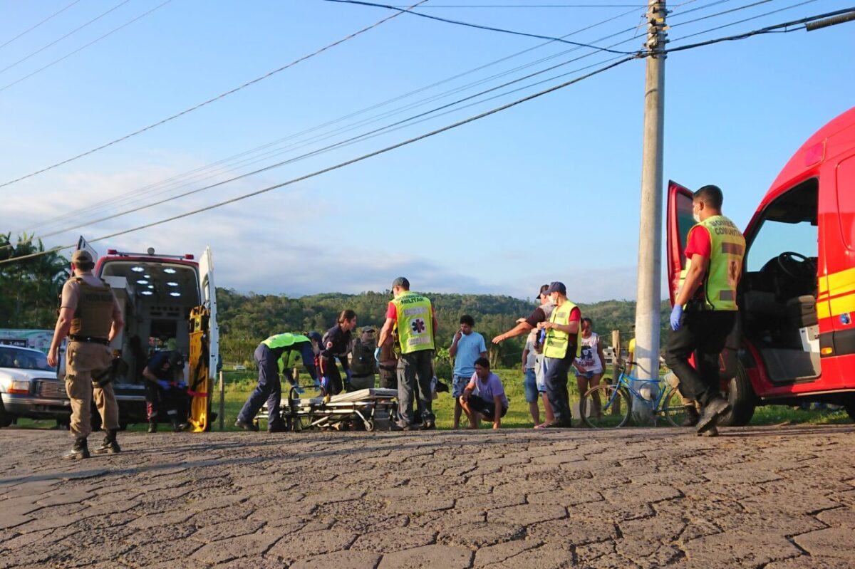 Acidente deixa ciclista ferido em Nova Veneza 4 Acidente deixa ciclista ferido em Nova Veneza