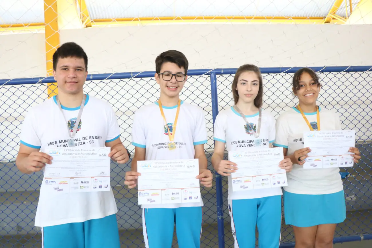 Estudantes de Nova Veneza são premiados na Olimpíada Brasileira de Astronomia
