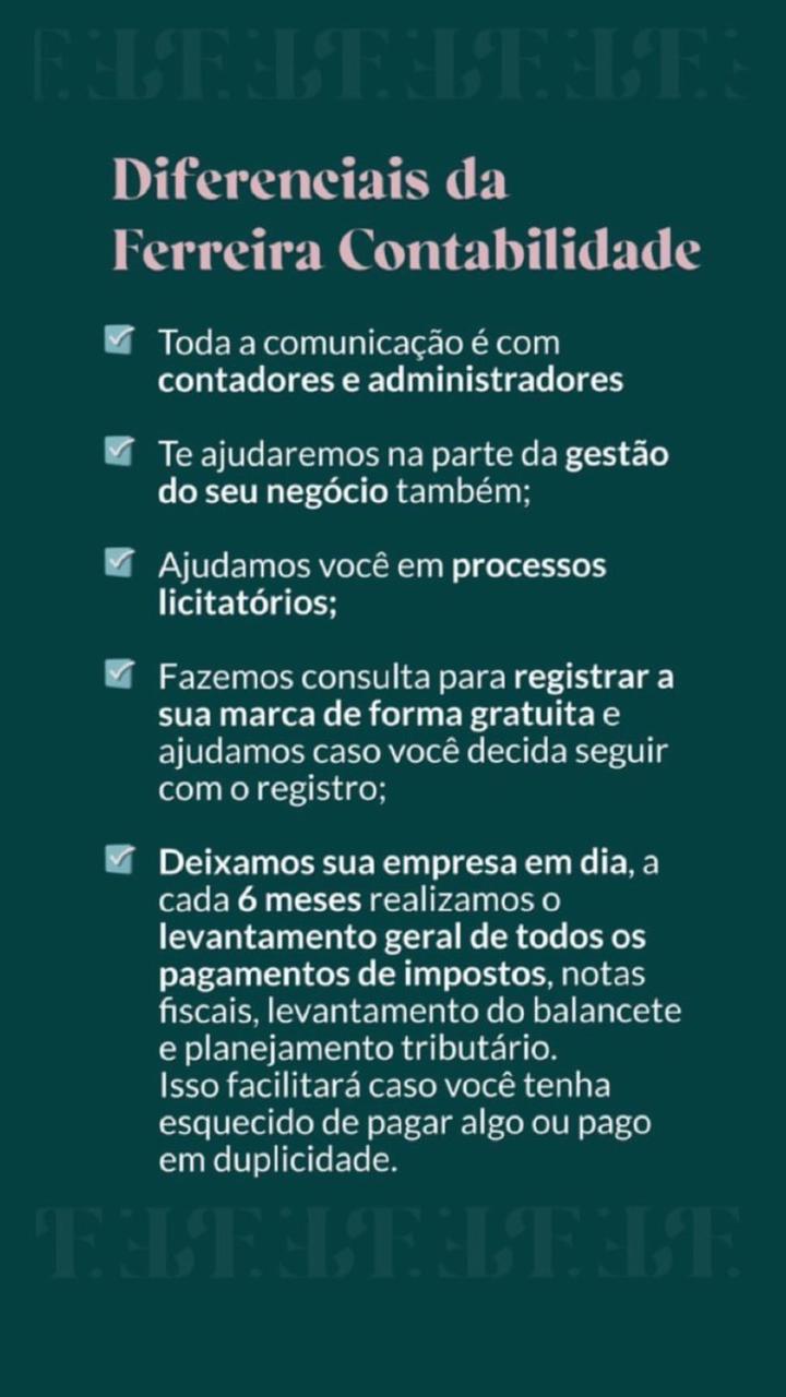 Ferreira Contabilidade inicia serviços em Nova Veneza 5 Diferenciais da Ferreira Contabilidade