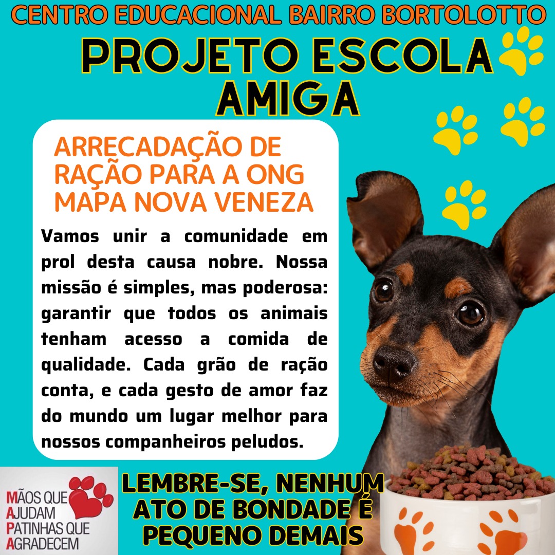 Arrecadação de ração: C.E. Bairro Bortolotto realiza ação em prol da ONG Mapa 1 Arrecadação de ração: C.E. Bairro Bortolotto realiza ação em prol da ONG Mapa