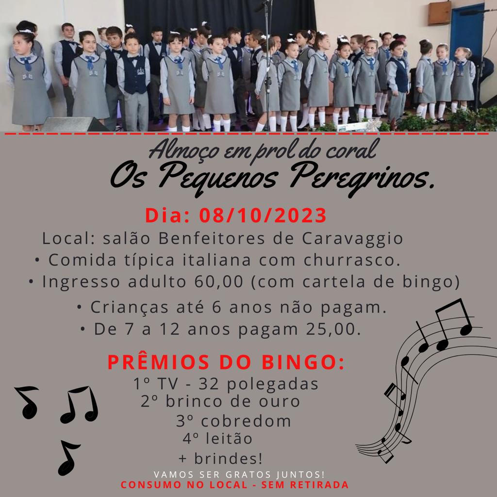 Almoço Solidário do Coral Pequenos Peregrinos acontece neste domingo 1 Almoço Solidário do Coral Pequenos Peregrinos acontece neste domingo