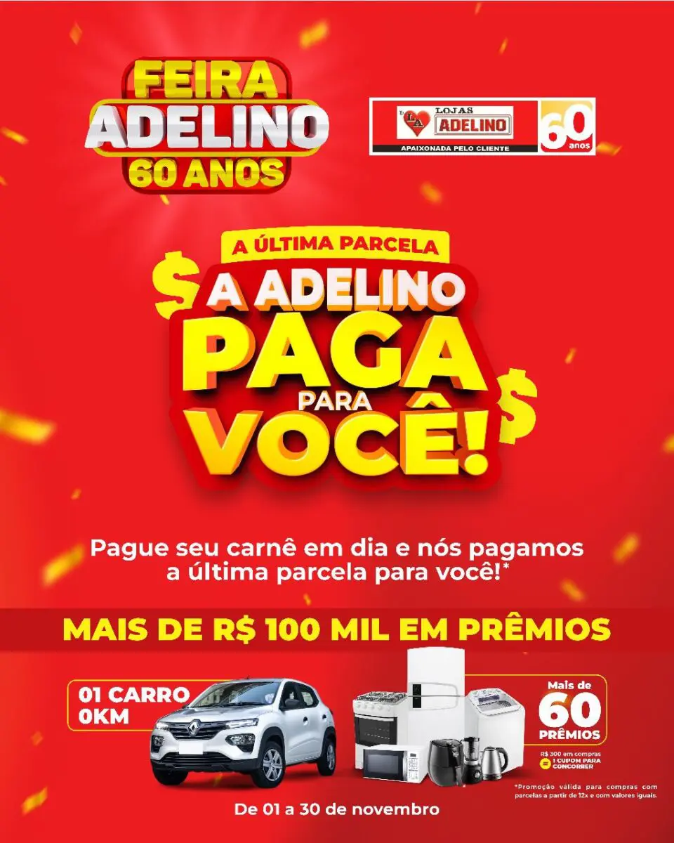 Lojas Adelino Nova Veneza: diversos produtos em promoção com frete e montagem gratuitos