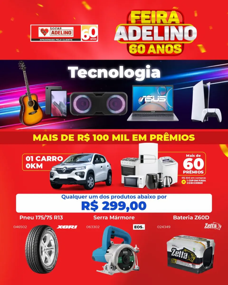 Lojas Adelino Nova Veneza: diversos produtos em promoção com frete e montagem gratuitos