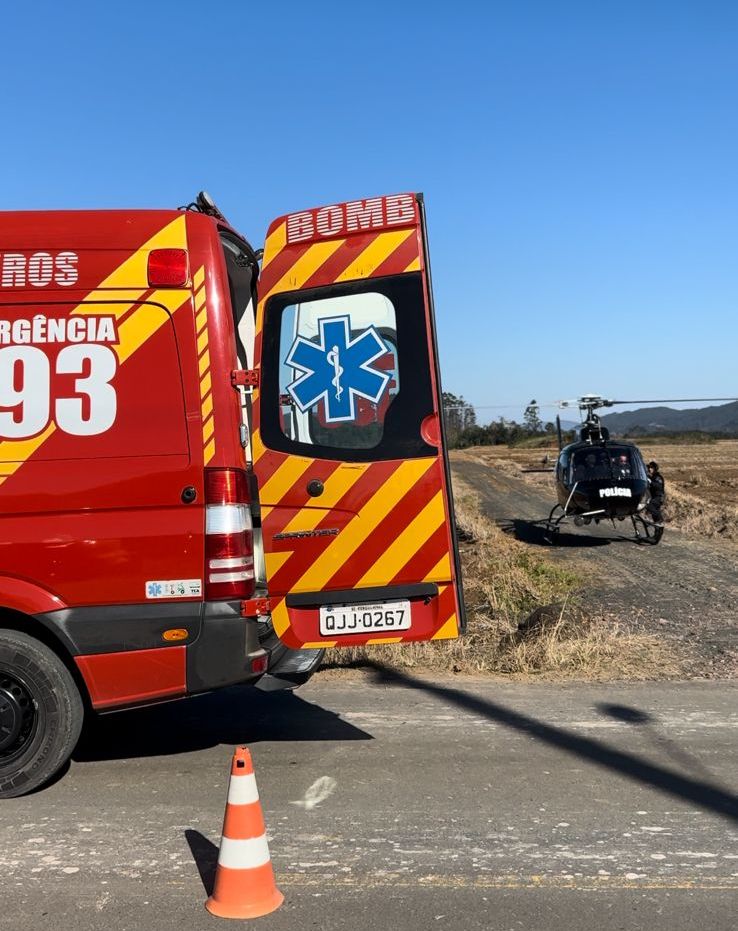 Homem com hemorragia é socorrido pelo Corpo de Bombeiros e SAER em trilha no interior de Nova Veneza 1 Homem com hemorragia é socorrido pelo Corpo de Bombeiros e SAER em trilha no interior de Nova Veneza