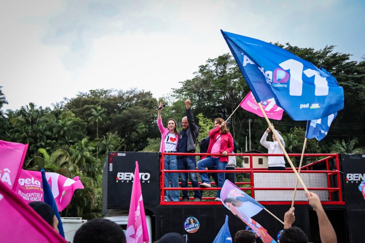 Caminhada marca campanha da candidata a prefeita Ângela Ghislandi e vice Edesio Spilere em Nova Veneza 5 Caminhada marca campanha da candidata a prefeita Ângela Ghislandi e vice Edesio Spilere em Nova Veneza
